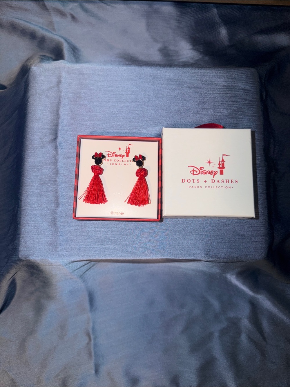 Disney Red and Black Minnie Tassel Earrings